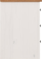 PANAMA 3 DRAWER BEDSIDE - WHITE/NATURAL WAX