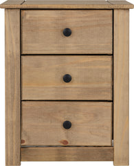 PANAMA 3 DRAWER BEDSIDE - NATURAL WAX