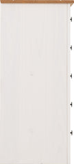 PANAMA 5 DRAWER CHEST - WHITE/NATURAL WAX