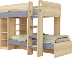 PLUTO BUNK BED - GREY/OAK EFFECT