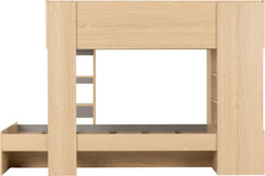PLUTO BUNK BED - GREY/OAK EFFECT