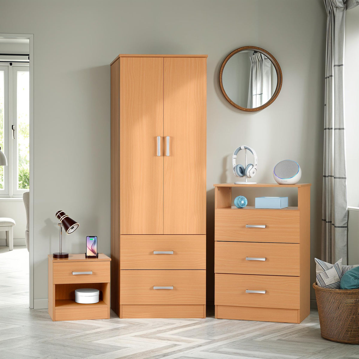 POLAR BEDROOM SET - BEECH Wood