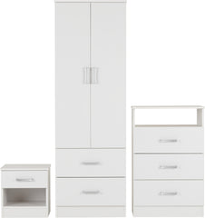 POLAR Wooden BEDROOM SET in WHITE