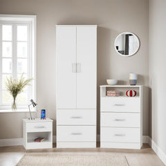 POLAR Wooden BEDROOM SET in WHITE