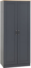 PORTLAND 2 DOOR WARDROBE - GREY/OAK EFFECT