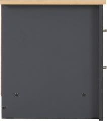 PORTLAND 2 DRAWER BEDSIDE - GREY/OAK EFFECT