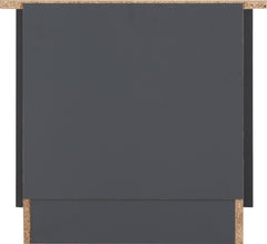 PORTLAND 2 DRAWER BEDSIDE - GREY/OAK EFFECT