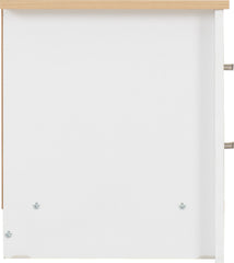PORTLAND 2 DRAWER BEDSIDE - WHITE/OAK EFFECT