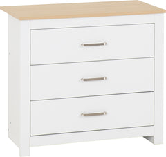 PORTLAND 3 DRAWER CHEST - WHITE/OAK EFFECT