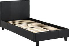 PRADO 3' BED - BLACK FAUX LEATHER