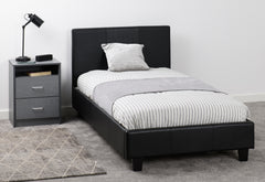 PRADO 3' BED - BLACK FAUX LEATHER