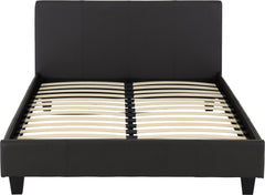 PRADO 4'6" BED - BROWN FAUX LEATHER