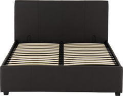 PRADO PLUS 4'6" STORAGE BED - BROWN FAUX LEATHER