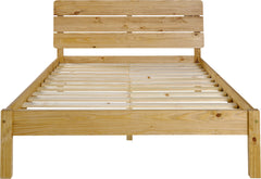 Rustic Ronan Double Waxed Pine Wooden Bed 4'6"