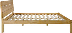 Rustic Ronan Double Waxed Pine Wooden Bed 4'6"