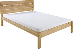 Rustic Ronan Double Waxed Pine Wooden Bed 4'6"