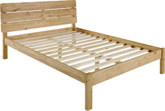 Rustic Ronan Double Waxed Pine Wooden Bed 4'6"