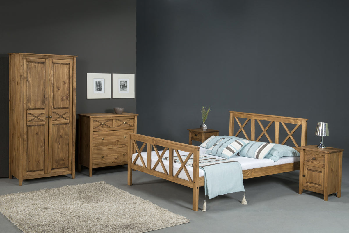 SALVADOR 4'6" BED HIGH FOOT END - DISTRESSED WAXED PINE