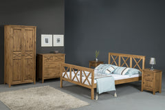SALVADOR 4'6" BED HIGH FOOT END - DISTRESSED WAXED PINE