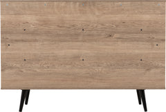 SAXTON 1 DOOR 3 DRAWER SIDEBOARD - MID OAK EFFECT/GREY