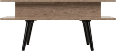 SAXTON 1 DRAWER COFFEE TABLE - MID OAK EFFECT/GREY