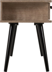 SAXTON 2 DRAWER TV UNIT - MID OAK EFFECT/GREY