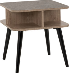 SAXTON SIDE TABLE - MID OAK EFFECT/GREY