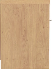 SEVILLE 1 DRAWER BEDSIDE - GREY HIGH GLOSS/LIGHT OAK EFFECT VENEER