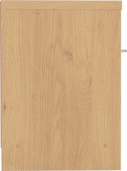 SEVILLE 1 DRAWER BEDSIDE - WHITE HIGH GLOSS/LIGHT OAK EFFECT VENEER