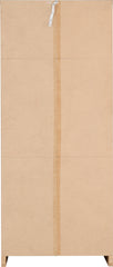 SEVILLE 2 DOOR WARDROBE - WHITE HIGH GLOSS/LIGHT OAK EFFECT VENEER