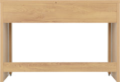 SEVILLE 2 DRAWER SLIDER DESK - WHITE HIGH GLOSS/LIGHT OAK EFFECT VENEER