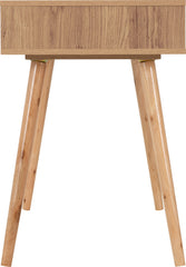 SEVILLE 3 DRAWER CONSOLE TABLE - WHITE HIGH GLOSS/LIGHT OAK EFFECT VENEER