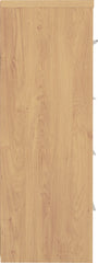 SEVILLE 3+2 DRAWER CHEST - WHITE HIGH GLOSS/LIGHT OAK EFFECT VENEER