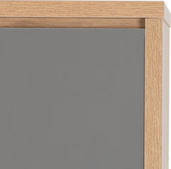 SEVILLE 4 DOOR 2 DRAWER WARDROBE - GREY HIGH GLOSS/LIGHT OAK EFFECT VENEER