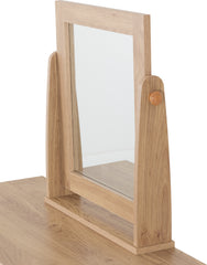 SEVILLE 3 DRAWER DRESSING TABLE SET - WHITE HIGH GLOSS/LIGHT OAK EFFECT VENEER