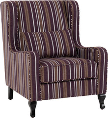 SHERBORNE FIRESIDE CHAIR - BURGUNDY STRIPE FABRIC