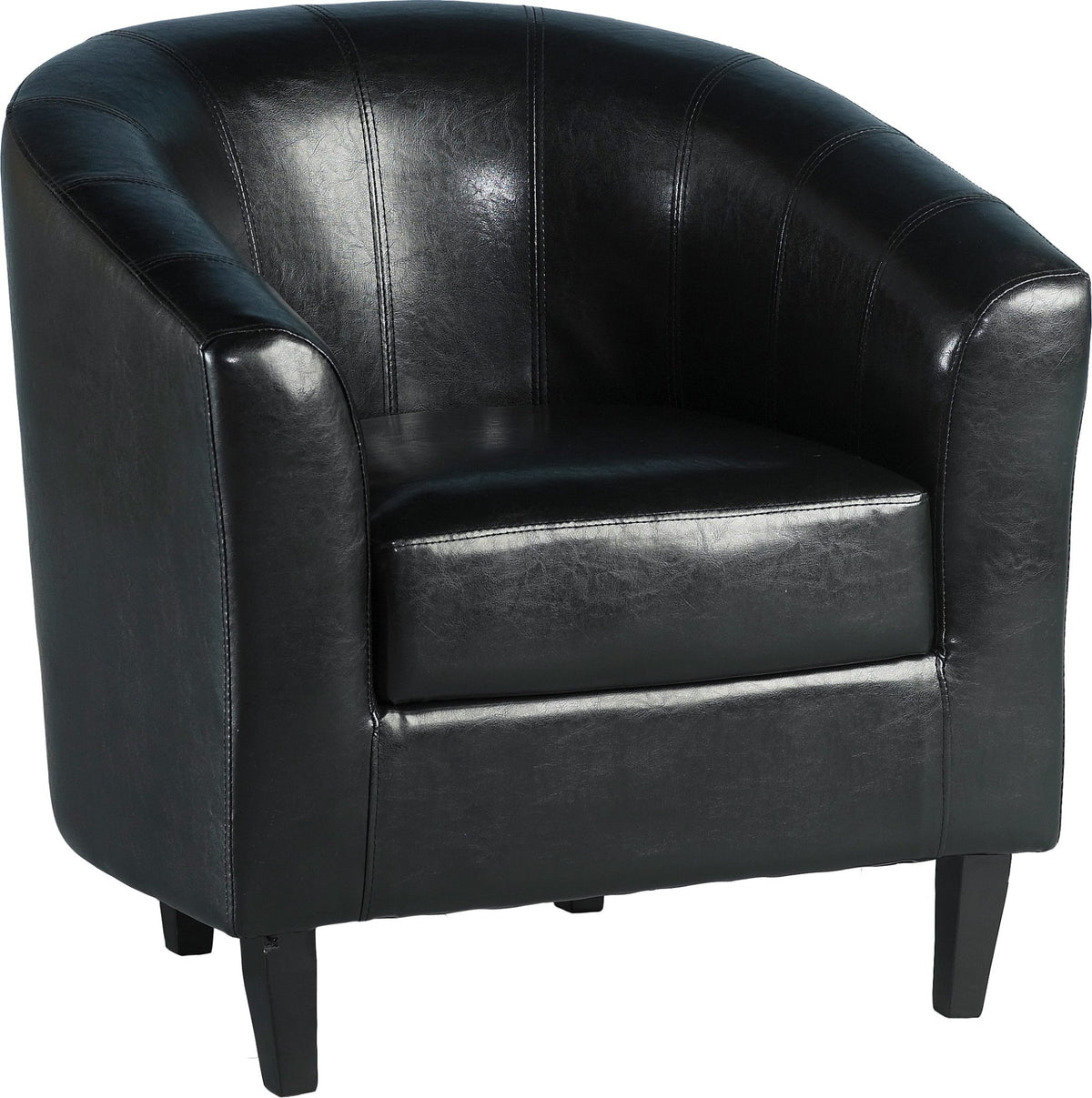 TEMPO TUB CHAIR in BLACK FAUX LEATHER