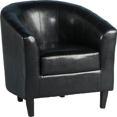 TEMPO TUB CHAIR in BLACK FAUX LEATHER