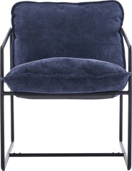 TIVOLI OCCASIONAL CHAIR - BLACK METAL/BLUE FABRIC