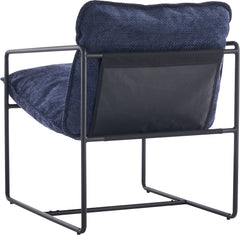 TIVOLI OCCASIONAL CHAIR - BLACK METAL/BLUE FABRIC