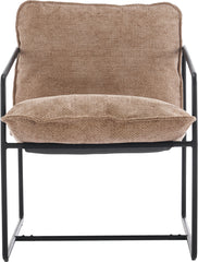 TIVOLI OCCASIONAL CHAIR - BLACK METAL/CHAMPAGNE FABRIC