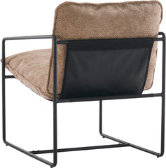 TIVOLI OCCASIONAL CHAIR - BLACK METAL/CHAMPAGNE FABRIC