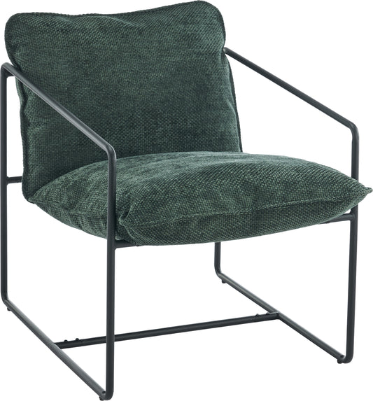 TIVOLI OCCASIONAL CHAIR - BLACK METAL/GREEN FABRIC