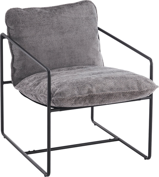 TIVOLI OCCASIONAL CHAIR - BLACK METAL/GREY FABRIC