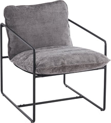 TIVOLI OCCASIONAL CHAIR - BLACK METAL/GREY FABRIC