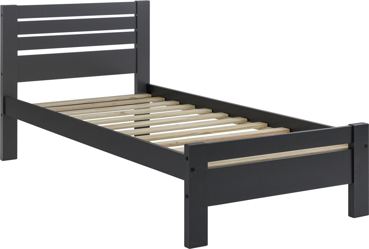 TOLEDO 3' Single Bed - Dark Grey