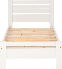 TOLEDO 3' Single Bed - WHITE WOODEN