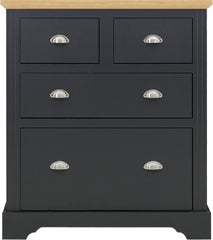 TOLEDO 2+2 DRAWER CHEST - GREY/OAK EFFECT