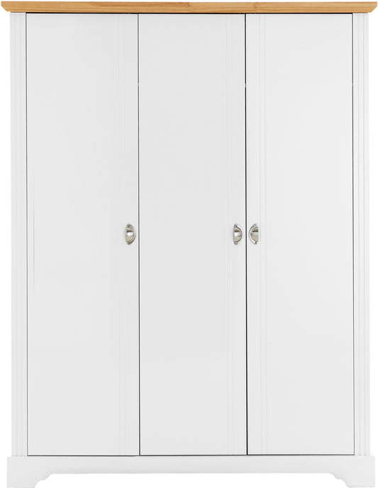 TOLEDO 3 DOOR WARDROBE - WHITE/OAK EFFECT