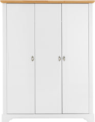TOLEDO 3 DOOR WARDROBE - WHITE/OAK EFFECT